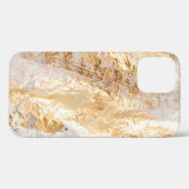 Moderne, weiße und goldfarbene Grundfarbe Tex Case-Mate iPhone Hülle (Rückseite (Horizontal))
