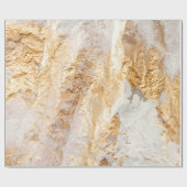 Moderne, weiße und goldfarbene Grundfarbe Tex Geschenkpapier (Flach)