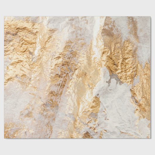 Moderne, weiße und goldfarbene Grundfarbe Tex Geschenkpapier (Flach)