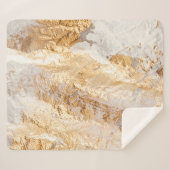 Moderne, weiße und goldfarbene Grundfarbe Tex Sherpadecke (Vorderseite (Horizontal))