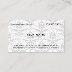 Moderne weiße und graue Damaskus Visitenkarte