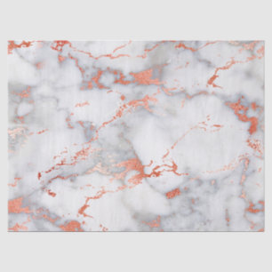 Moderne weiße und roségoldene Marmoroptik Seidenpapier