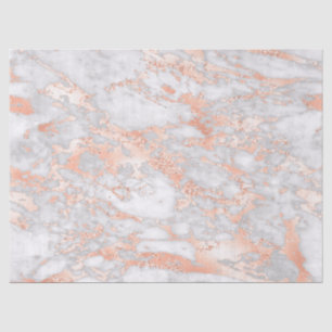 Moderne weiße und roségoldene Marmoroptik Seidenpapier