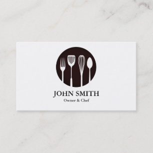 Moderne weiße und schwarze Bewirtung, Restaurant,  Visitenkarte