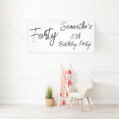 Moderne weiße und schwarze Geburtstagsparty Banner (Insitu)