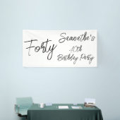 Moderne weiße und schwarze Geburtstagsparty Banner (Messeveranstaltung)