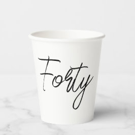 Moderne weiße und schwarze Geburtstagsparty Pappbecher