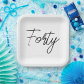 Moderne weiße und schwarze Geburtstagsparty Pappteller (Party)