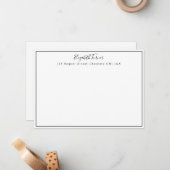 Moderne weiße und schwarze Grenze Mitteilungskarte (Vorderseite/Rückseite Beispiel)