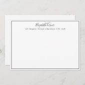 Moderne weiße und schwarze Grenze Mitteilungskarte (Vorne/Hinten)