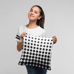 Moderne weiße und schwarze Halftone-Punkte Kissen