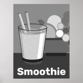 Moderne weiße und schwarze Küche Poster