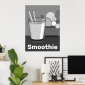 Moderne weiße und schwarze Küche Poster (Heimbüro)