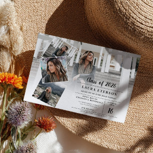 Moderne weiße und schwarze minimalistische Foto-Ab Einladung