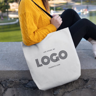 Moderne weiße und schwarze rechteckige Logos Tasche