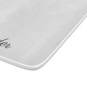 Moderne weiße Vorlage, schwarze Script Küche Schneidebrett (Ecke)