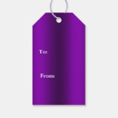 Moderne weiße Weihnachtsbaume auf Lila Geschenketi Geschenkanhänger (Rückseite)