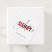 Moderne weiße Weihnachtsschrift Geschenkanhänger (Beispiel)