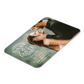 Moderne weiße Wirbel | Benutzerdefiniertes Foto Sa Magnet (Linke Seite)