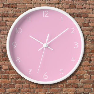 Moderne weiße Zahlen Klassische Cotton Candy Pin Uhr