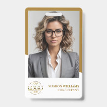 Moderne Weißgold-Mitarbeiter-Foto- und Firmenlogo