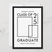 Moderne Weißklasse mit 25 Foto Grad Party Einladung (Vorderseite)