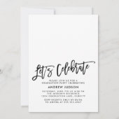 Moderne Weißklasse mit 25 Foto Grad Party Einladung (Rückseite)