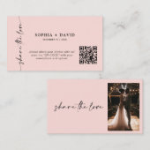 Moderne Weitergabe der Liebe QR Code Hochzeitkarte Begleitkarte (Vorne/Hinten)