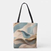 Moderne Welle in beigem Blau Tasche (Rückseite)