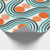 Moderne Wellen und Kreise des Mitteljahrhunderts Geschenkpapier (Ecke)