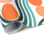 Moderne Wellen und Kreise des Mitteljahrhunderts Geschenkpapier (Rolleneckpunkt)