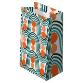 Moderne Wellen und Kreise des Mitteljahrhunderts Kleine Geschenktüte (Rückseite Schrägansicht)