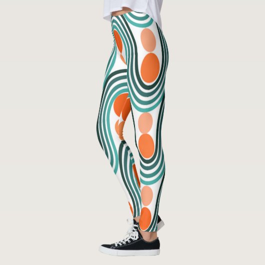Moderne Wellen und Kreise des Mitteljahrhunderts Leggings (Links)