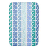 Moderne Wellenmuster in Blautönen Badematte (Vorderseite Vertikal)
