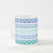 Moderne Wellenmuster in Blautönen Mattglastasse (Vorderseite Links)