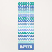 Moderne Wellenmuster in der Blues Personalisiert Yogamatte (Vorderseite)