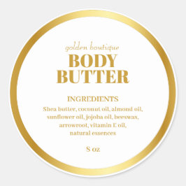 Moderne Wellness-Center-Produktingrediente White G Runder Aufkleber