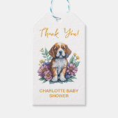 Moderne Welpe Dog Terracotta Kinderdusche Geschenkanhänger (Vorderseite)