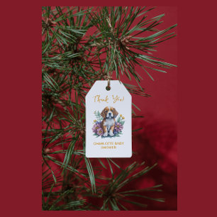 Moderne Welpe Dog Terracotta Kinderdusche Geschenkanhänger