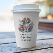 Moderne Welpe Dog Terracotta Kinderdusche Pappbecher