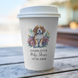 Moderne Welpe Dog Terracotta Kinderdusche Pappbecher