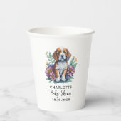 Moderne Welpe Dog Terracotta Kinderdusche Pappbecher (Rückseite)