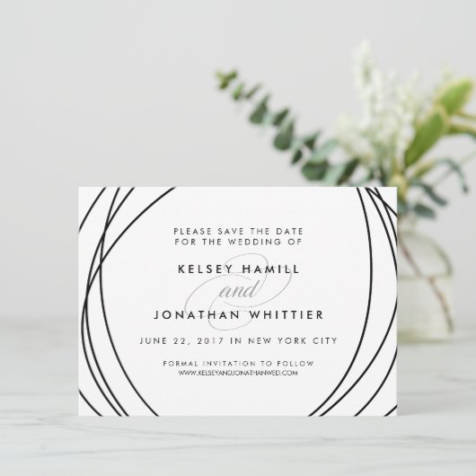 Moderne Welten | Optionales Back-Foto Save the Dat Date (Stehend Vorderseite)