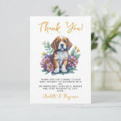 Moderne Welthunde Terracotta Babydusche Dankeskarte (Stehend Vorderseite)