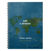 Moderne Weltkarte beängstigend blau Notizblock (Vorderseite)