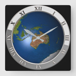 Moderne Weltkarten-Wanduhr Quadratische Wanduhr