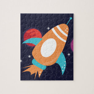 Moderne Weltraumraketenschiff Monde Kinder Puzzle