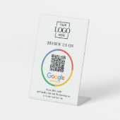 Moderne Werbe Google Bewertungen QR-Code Unternehm Sockelschild (Vorderseite)