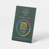 Moderne Werbe Google Bewertungen QR-Code Unternehm Sockelschild (Vorderseite)