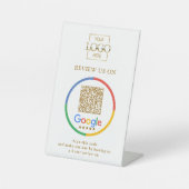 Moderne Werbe-Google-Rezensionen QR-Code Geschäft Sockelschild (Vorderseite)